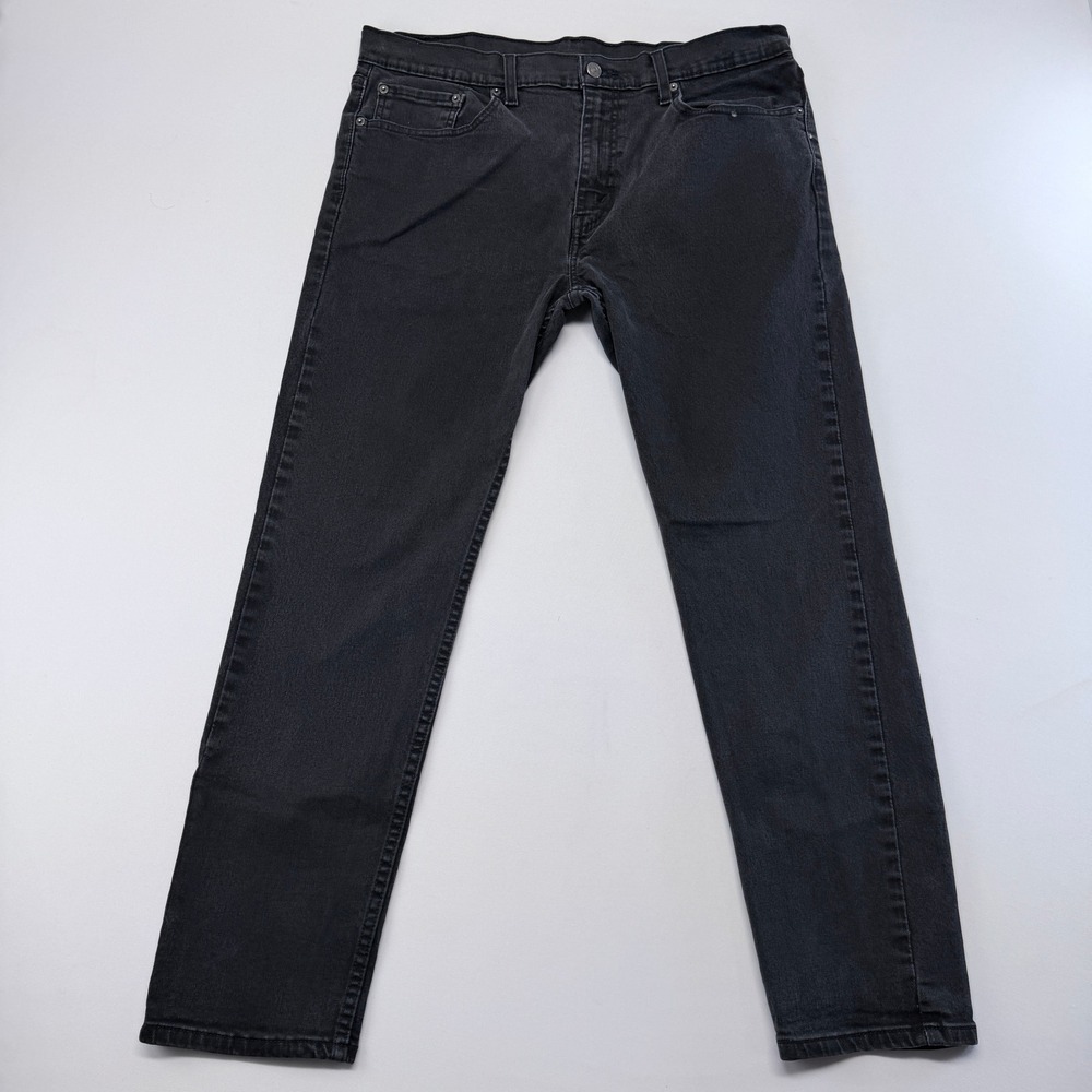 Levis 502 Regular Taper Jeans Mens 36x32 Faded Black Denim